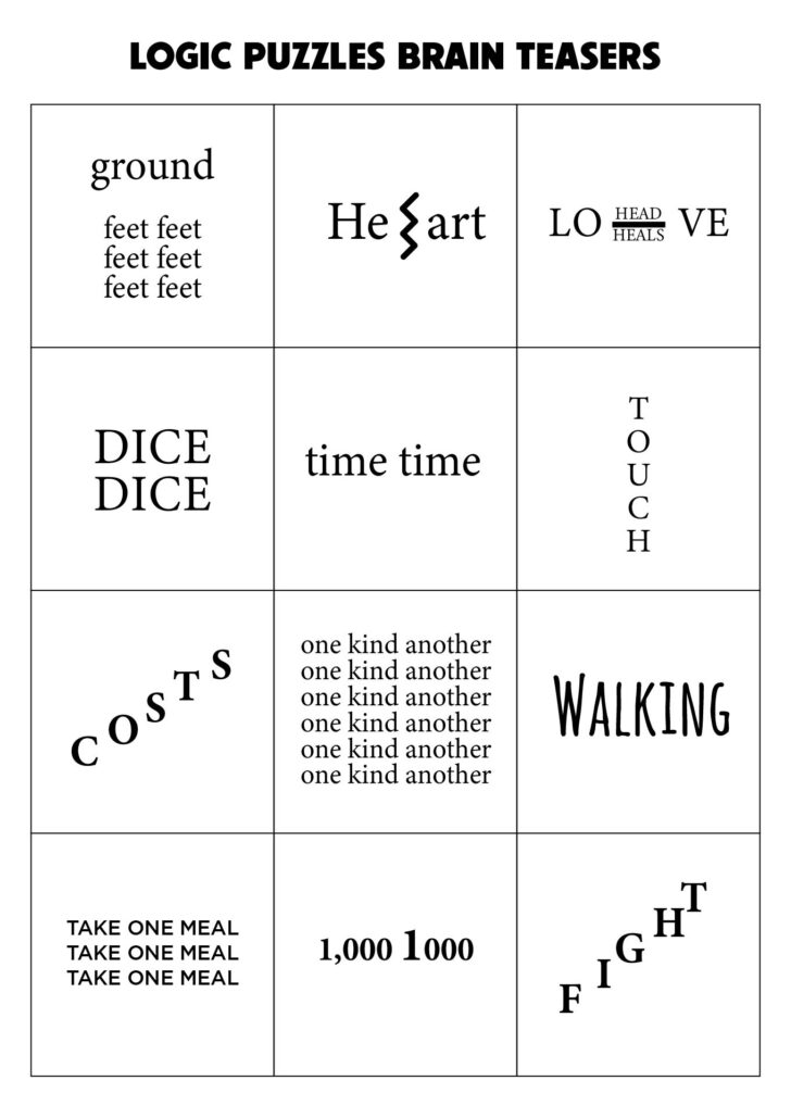 Brain Teaser Printable Logic Puzzles For Adults