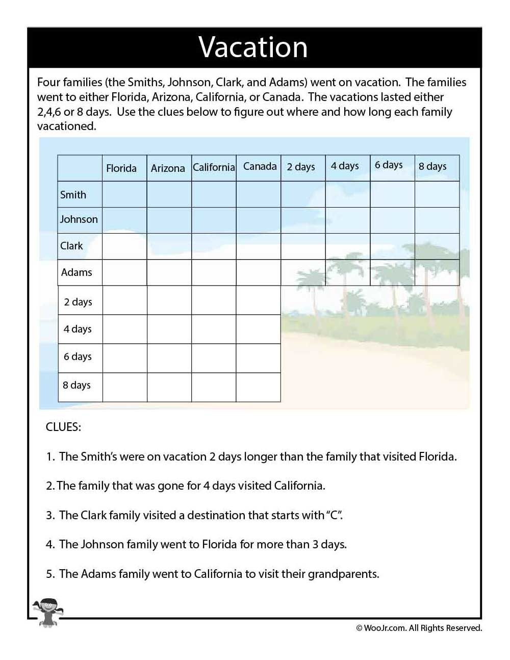 4th Grade Logic Puzzles For Kids Printable