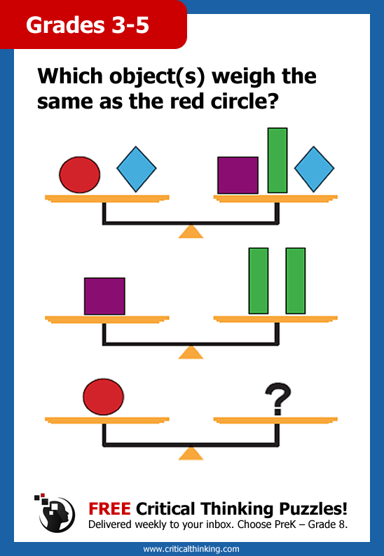  Critical Thinking Math Puzzles 3rd Grade Logic Puzzles Riddles 