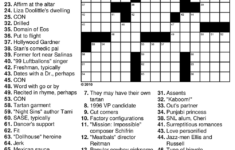 Easy Crossword Puzzles For Senior Activity 101 Printable