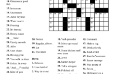 Easy Crossword Puzzles Printable Daily Template