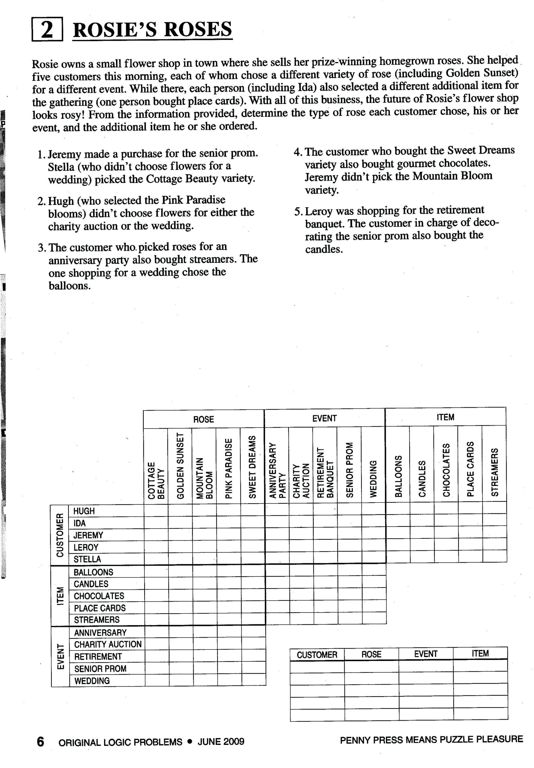 Printable Logic Puzzles For Middle School Printable Logic Puzzles