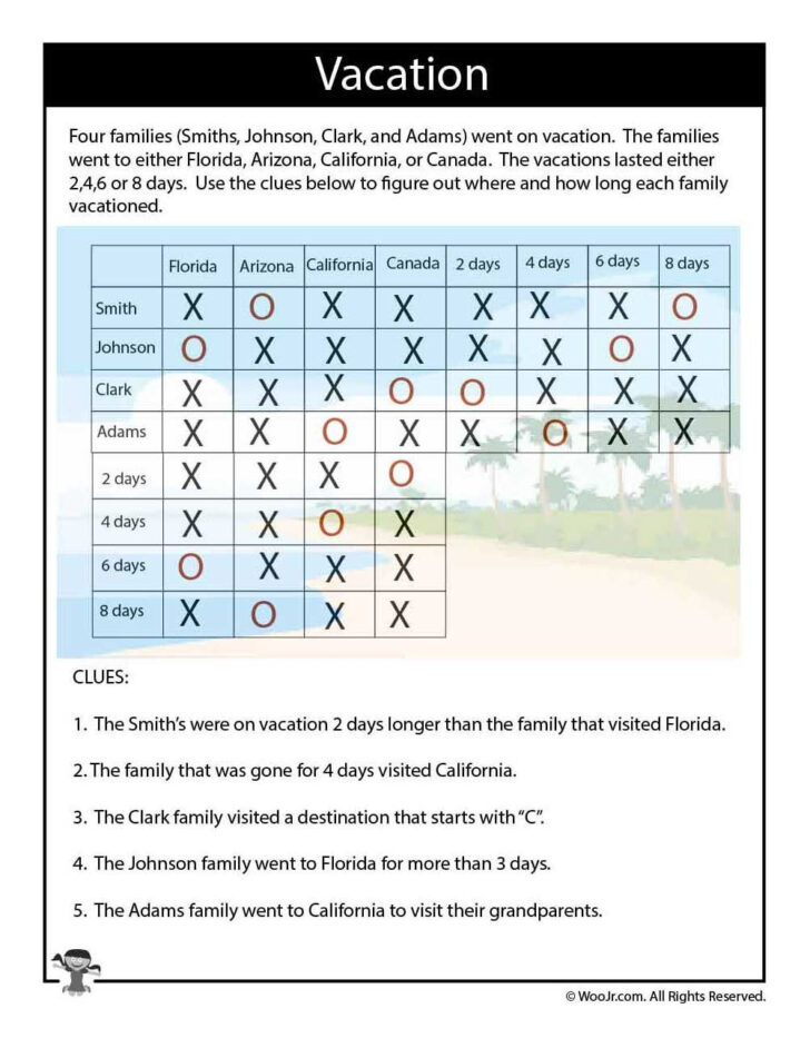 Logic Puzzles With Answers Printable