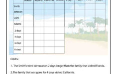 On Vacation Difficult Logic Puzzle Woo Jr Kids Activities