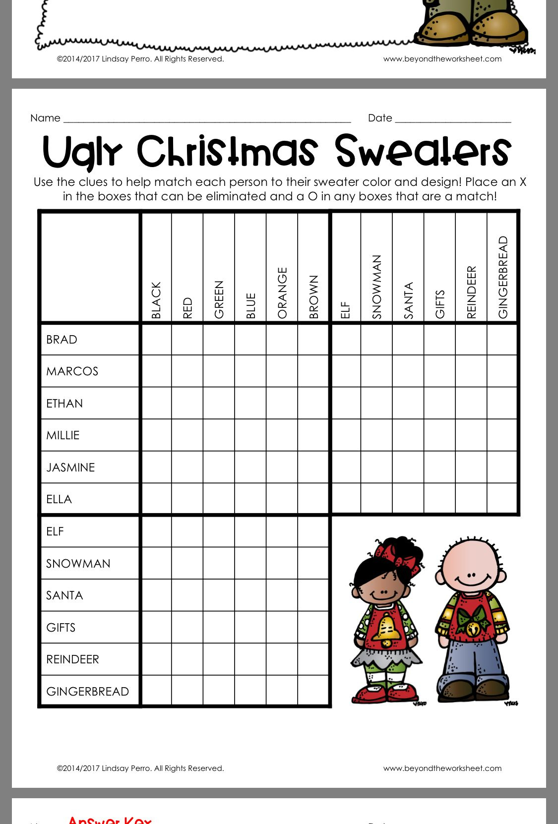 Pin By Krystal VanLaere On Fourth Grade Logic Puzzles Christmas Math 