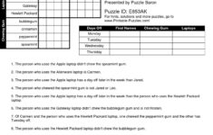 Printable Logic Puzzles For Elementary Students Printable Crossword