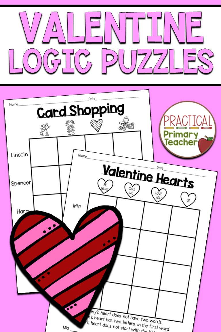 Valentine s Day Logic Puzzles Math Activities Critical Thinking 