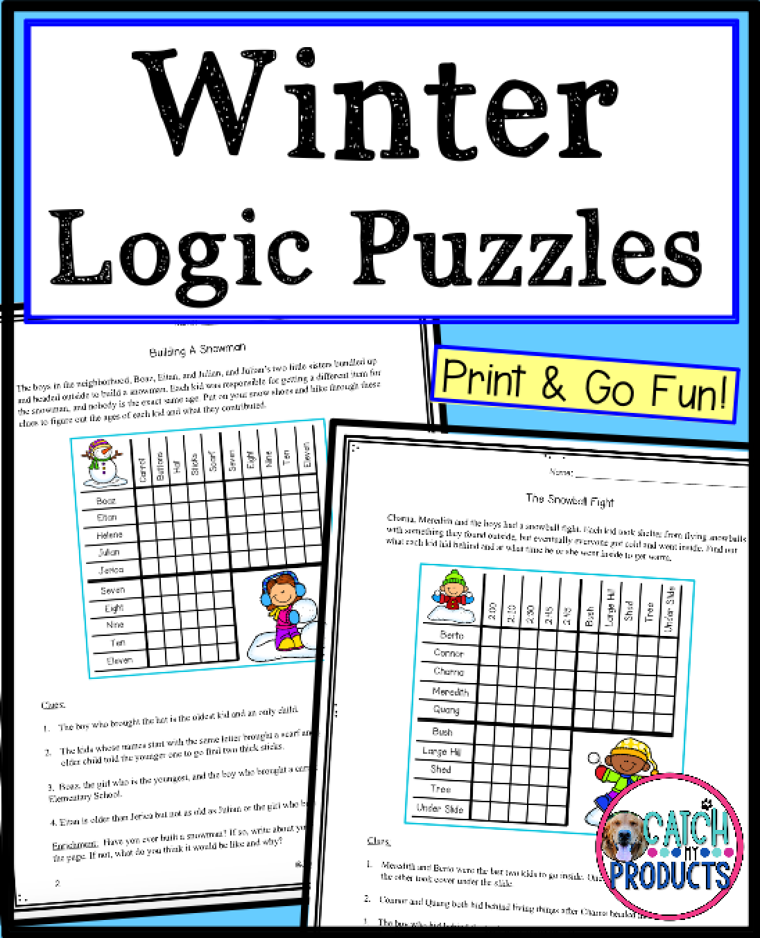 Winter Logic Puzzles Logic Puzzles Teaching Writing Elementary 