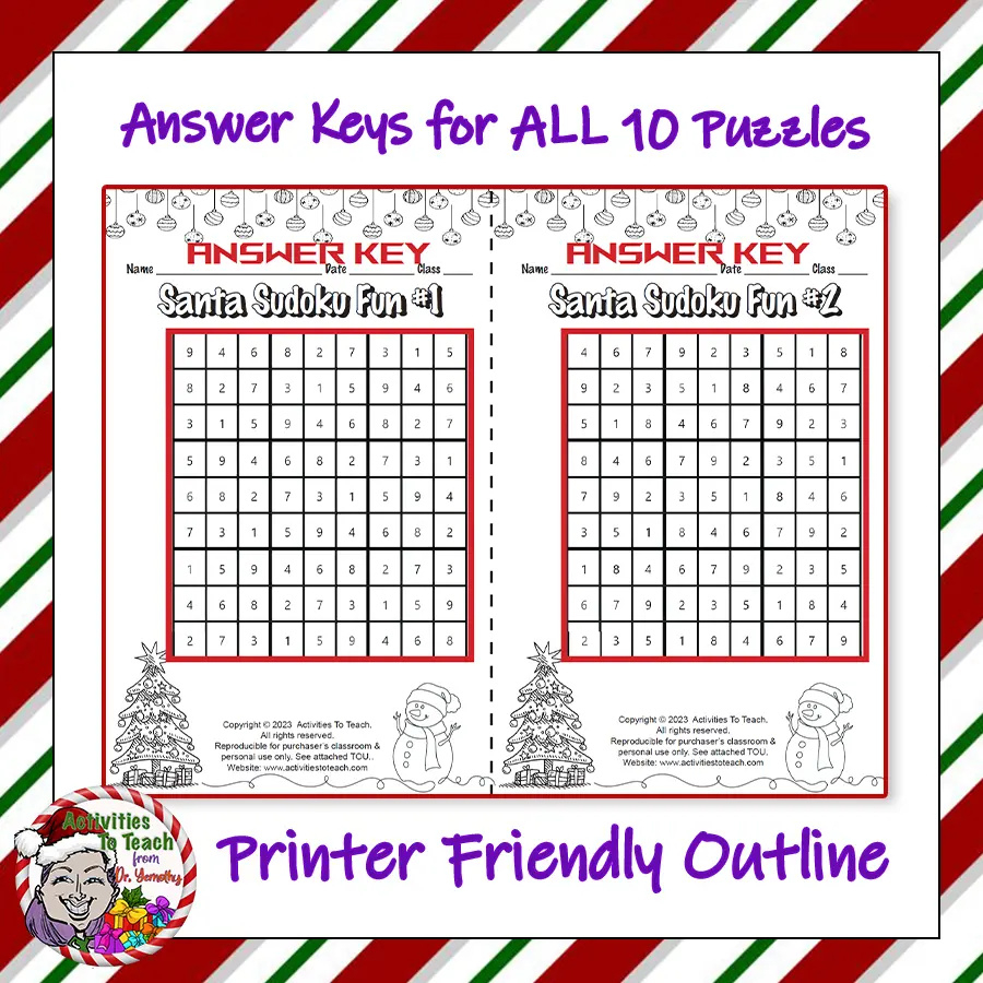 Christmas Holiday Picture &amp;quot;Sudoku&amp;quot; Logic Puzzle Packet in Home For Christmas Logic Puzzles