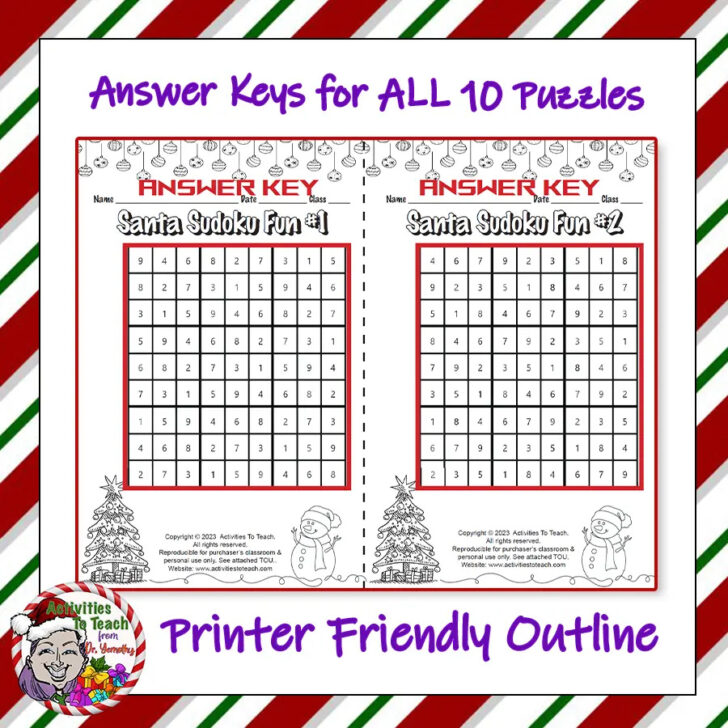 Ugly Christmas Sweater Logic Puzzles Answer Key