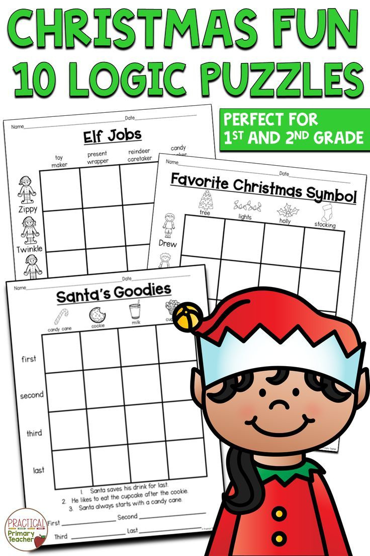 Christmas Logic Puzzles 1St Grade, 2Nd Grade for Free Printable Christmas Logic Puzzles Printable