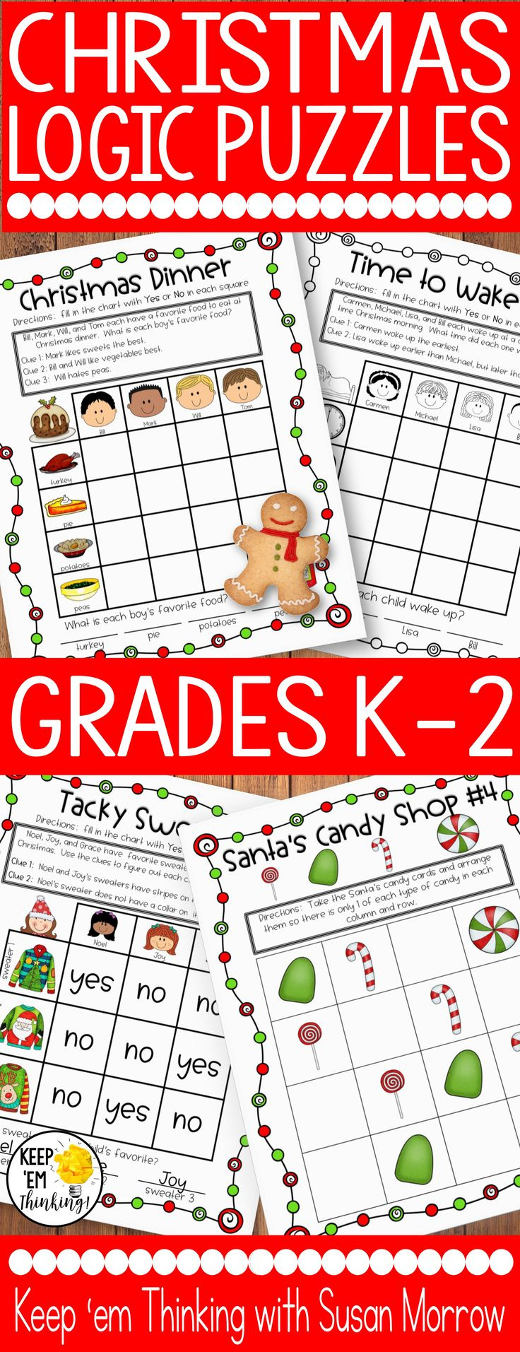 Christmas Logic Puzzles &amp;amp; Critical Thinking Skills Activities - Print intended for Fun Christmas Logic Puzzles