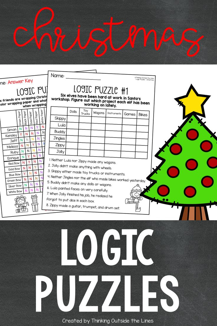 Christmas Logic Puzzles in Christmas Logic Puzzles For Middle School