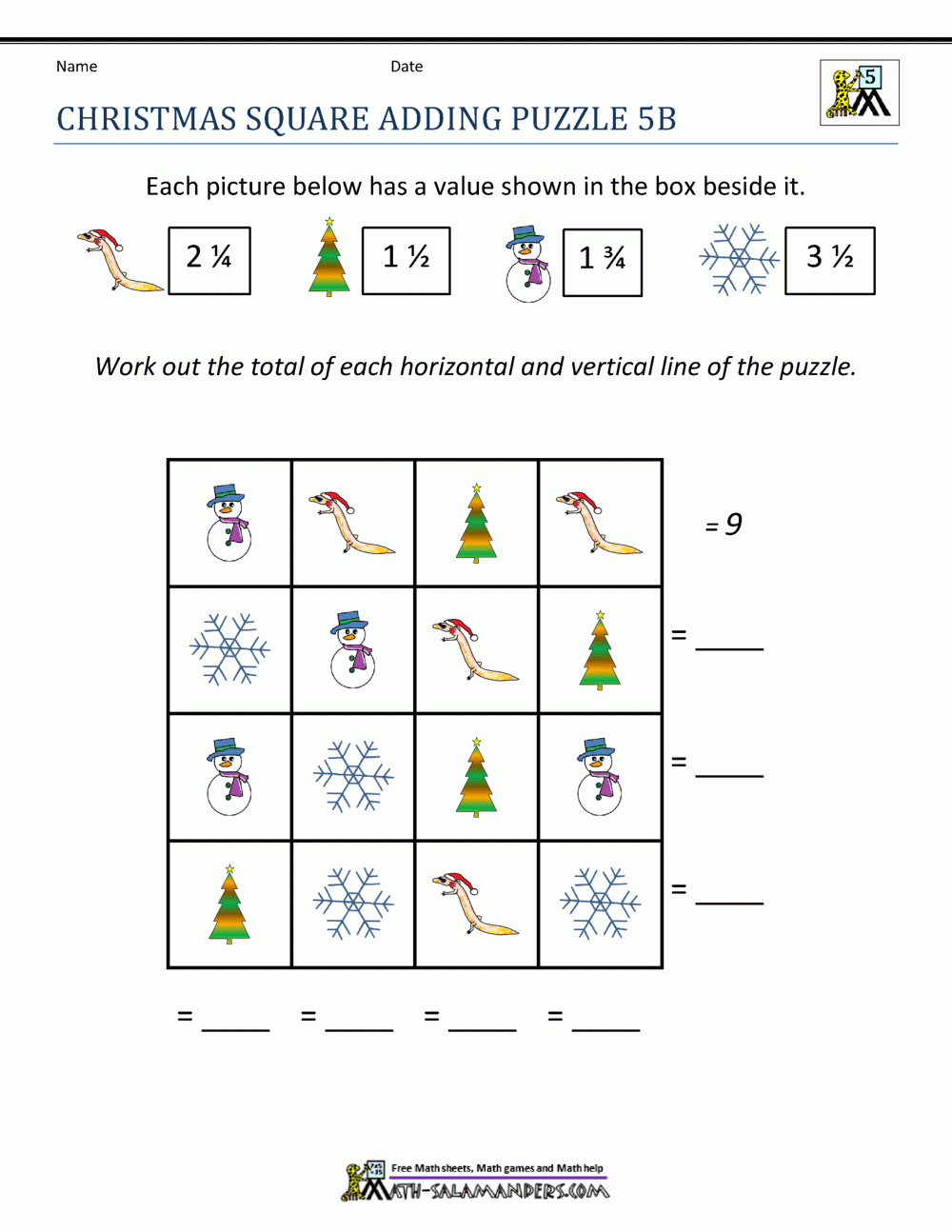 Christmas Math 5Th Grade Worksheets intended for Christmas Logic Puzzles For 5Th Grade