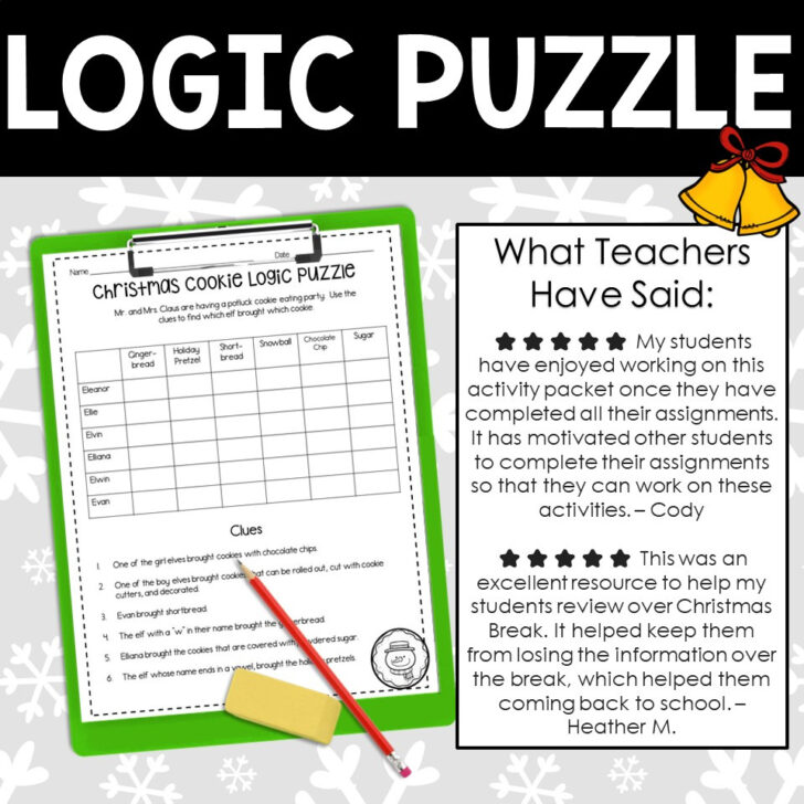 Christmas Cookies Logic Puzzles