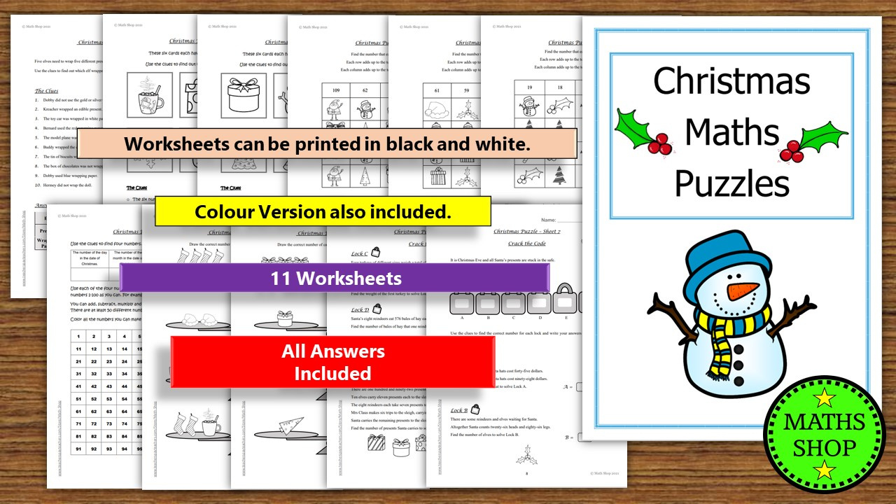 Christmas Maths Logic Puzzles | Teaching Resources in 12 Clues Of Christmas Logic Puzzles