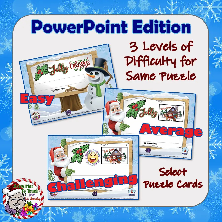 Christmas Rebus Puzzles Logic Puzzles Powerpoint Slides intended for Easy Christmas Logic Puzzles