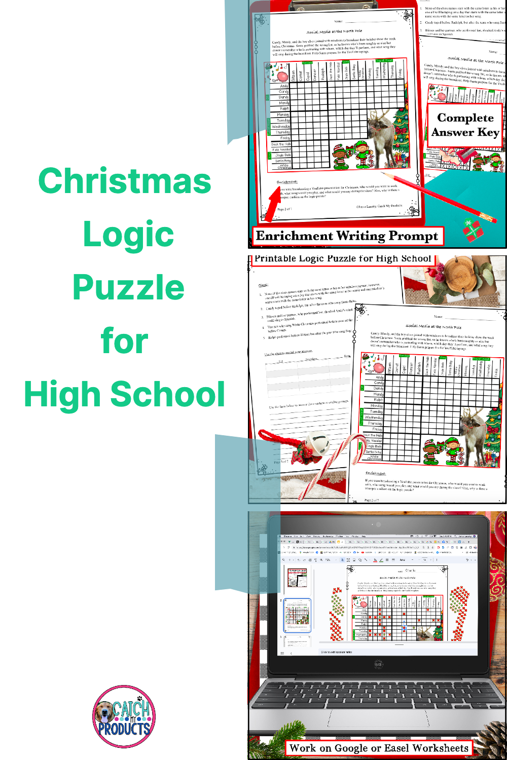 Critical Thinking Activities And Brain Teaser Worksheets In Print regarding Christmas Dinner Logic Puzzles Answers