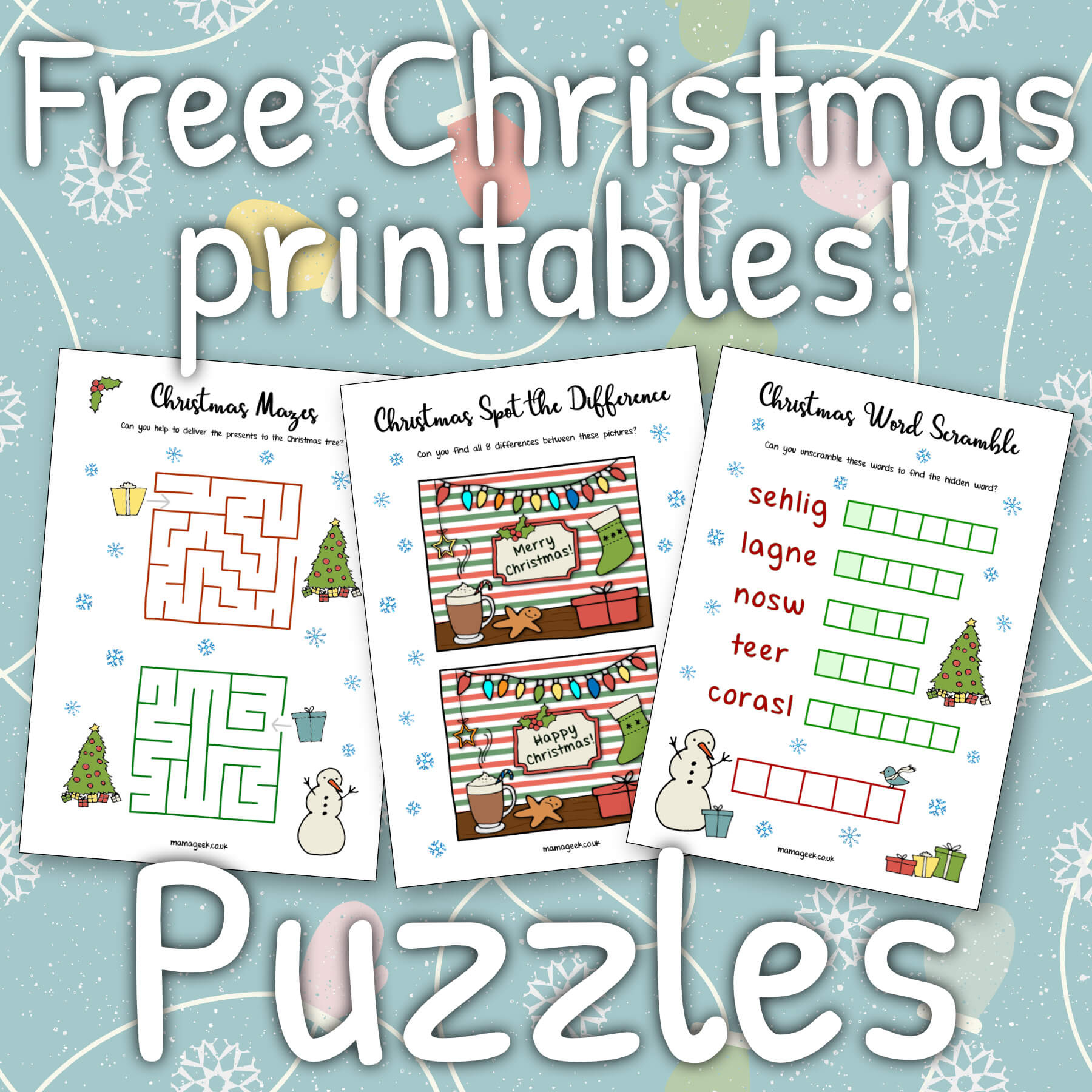 Free Christmas Printables – Puzzles | Mama Geek in Free Printable Christmas Logic Puzzles Printable