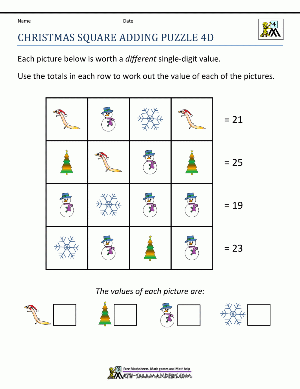 Math Christmas Activities 4Th Grade with regard to Christmas Logic Puzzles 4th Grade