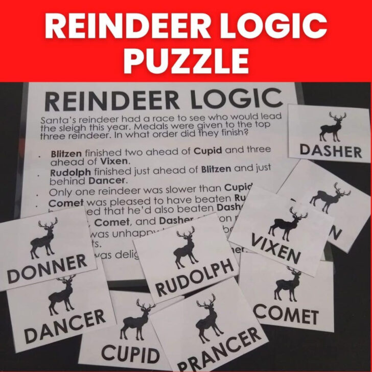 Christmas Logic Puzzles Reindeer