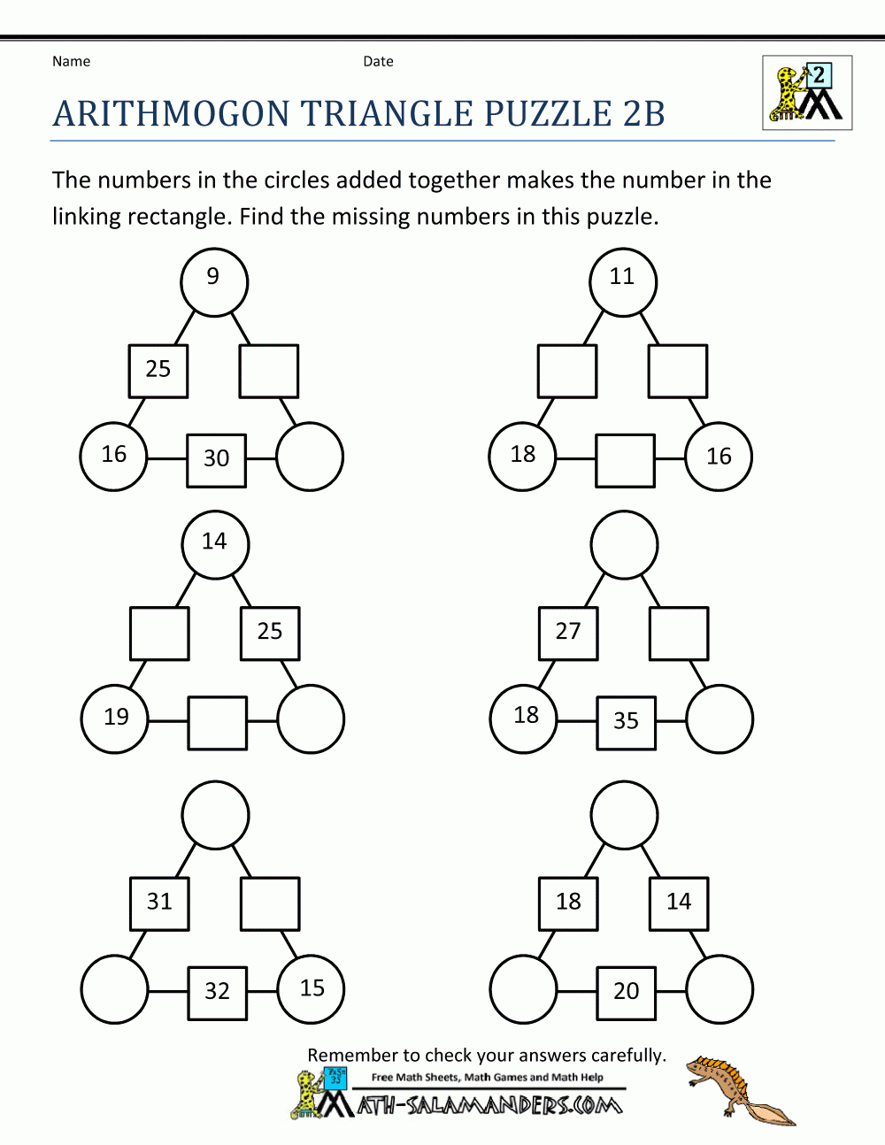 2Nd Grade Math Puzzles - Worksheets Library within Logic Puzzles 2Nd Grade Printable