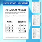 30 Square Logic Puzzles | Math = Love Within Printable Logic Puzzles For 11 Year Olds