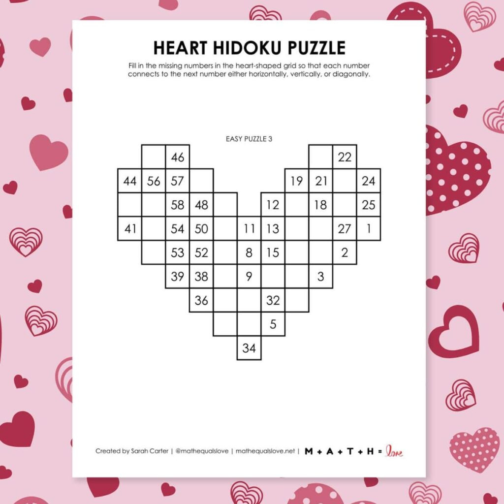 36 Free Valentine&amp;#039;S Day Activities &amp;amp; Logic Puzzles regarding Valentines Logic Puzzle Printable