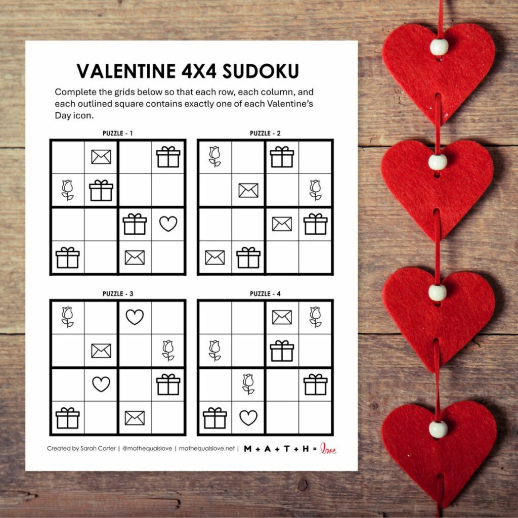 36 Free Valentine&amp;#039;S Day Activities &amp;amp; Logic Puzzles with regard to Valentines Logic Puzzle Printable