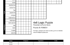 4X6 Logic Puzzle – Logic Puzzles – Play Online Or Print regarding Baron Free Printable Logic Puzzles
