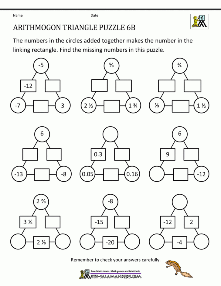 Logic Puzzles Grade 6