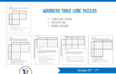 Advanced Table Logic Puzzles - Etsy throughout Logic Table Puzzles