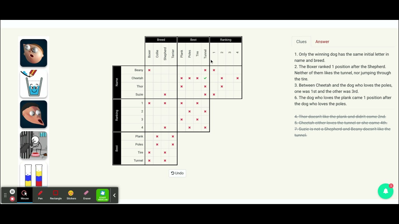 Agility Competition - Logic Grid Puzzle - Brainzilla inside Bainzilla Logic Puzxles