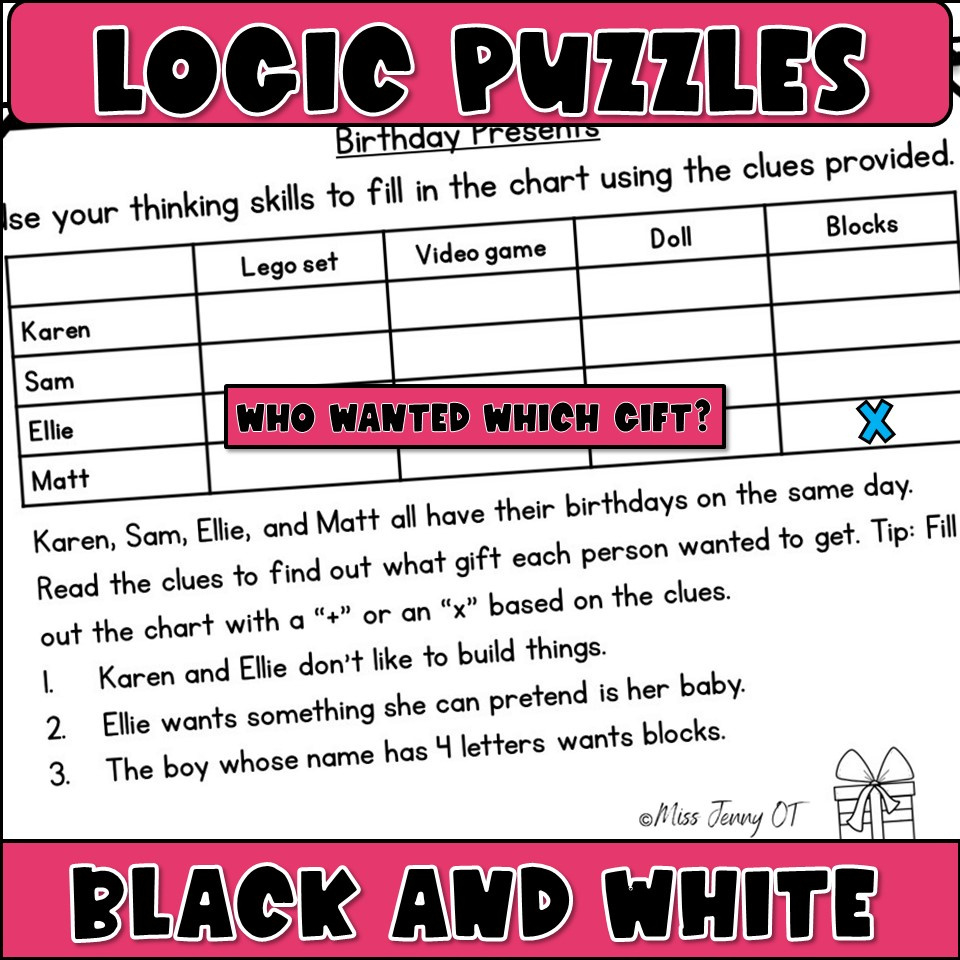 Brain Teasers For Kids Logic Puzzles - Miss Jenny Ot within Brain Logic Puzzles Printable