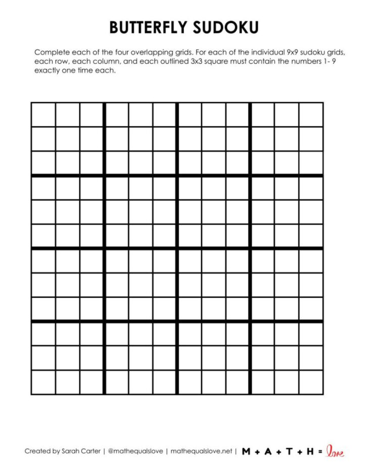 Printable Logic Puzzle Grid Blank