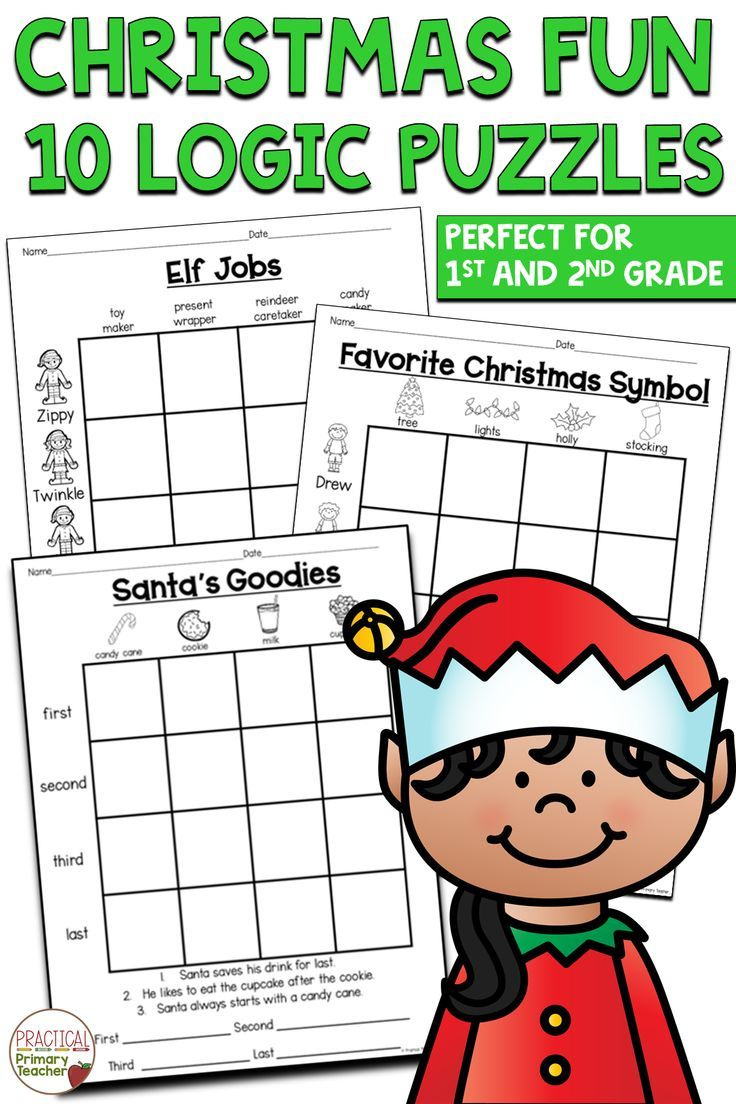 Christmas Logic Puzzles 1St Grade, 2Nd Grade inside Christmas Logic Problems Printable