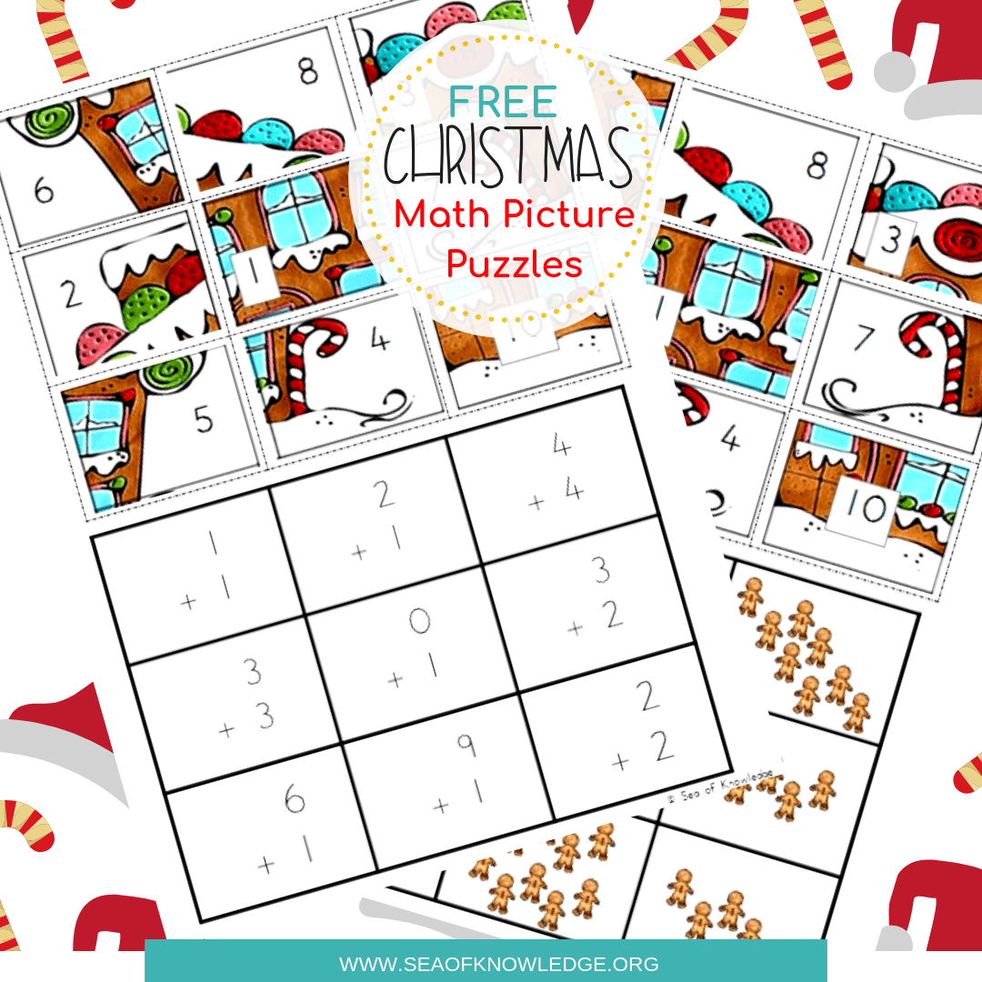 Christmas Math Puzzles With Answers Cut And Paste Pictures with Holiday Logic Puzzles Printable