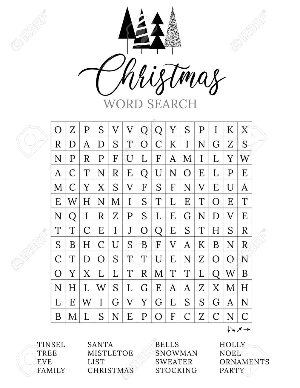 Christmas Word Search Puzzle. Logic Game For Learning English intended for Logic Lovely Printable Word Searches
