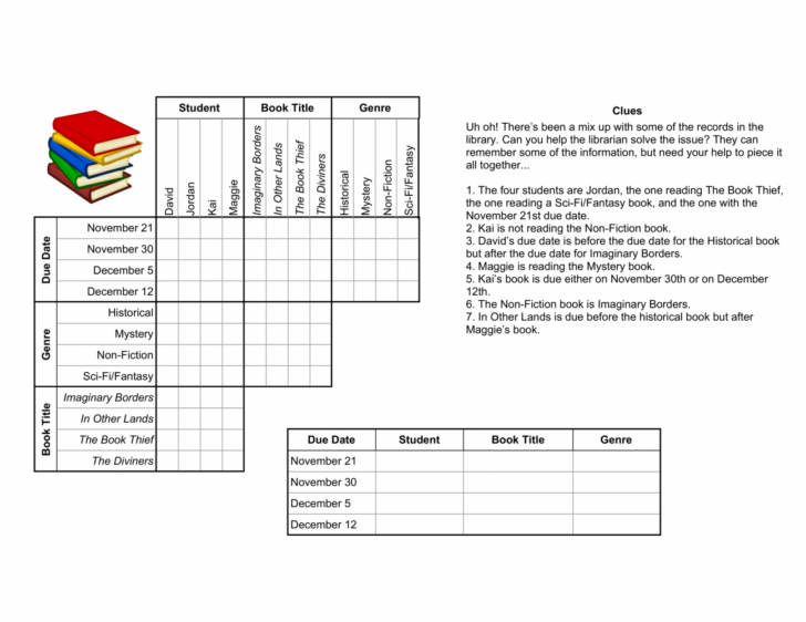 Logic Grids Printable