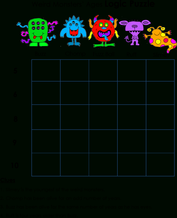 Printable Logic Puzzles For Middle Schoolers