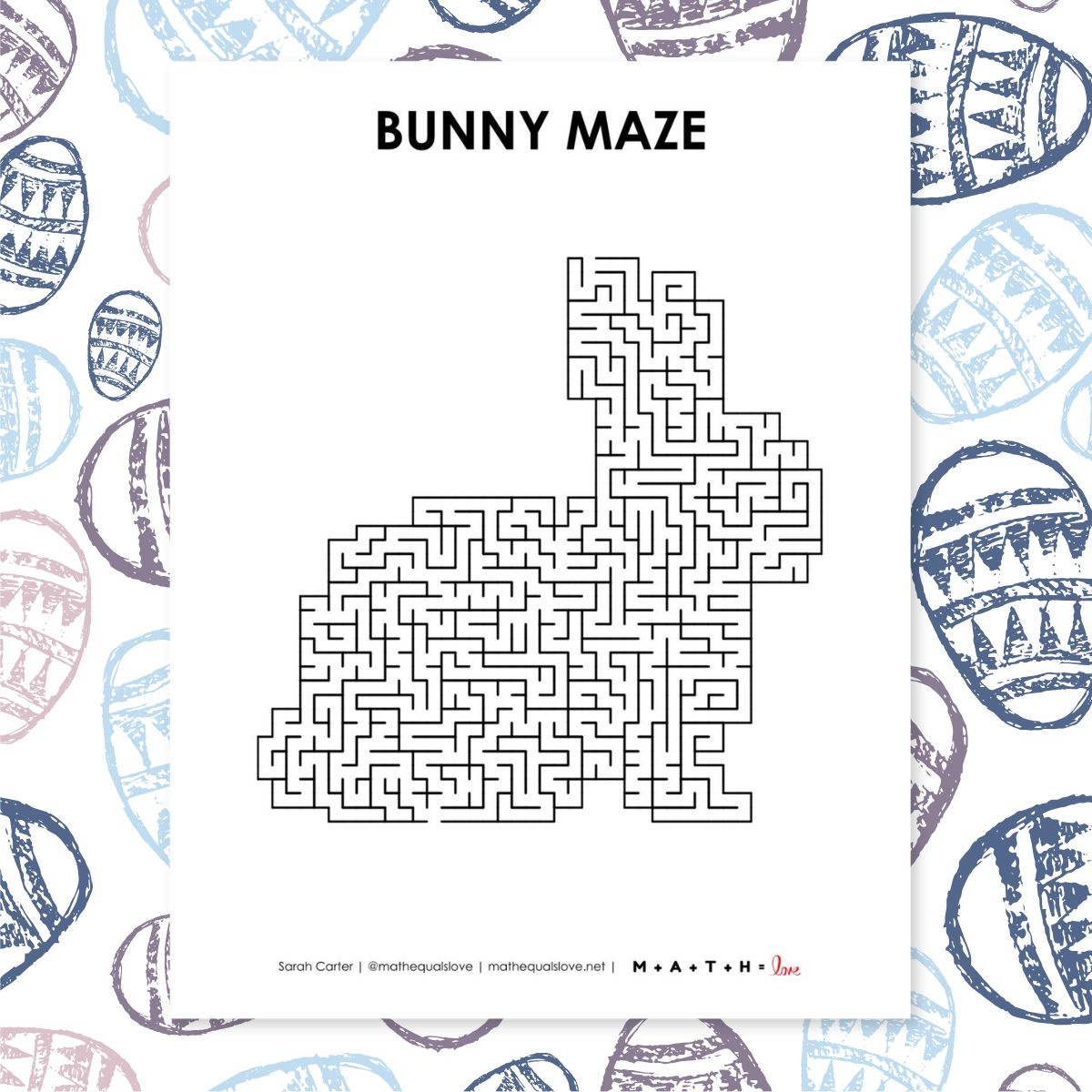 Easter Bunny Maze Printable | Math = Love in Printable Easter Logic Puzzles