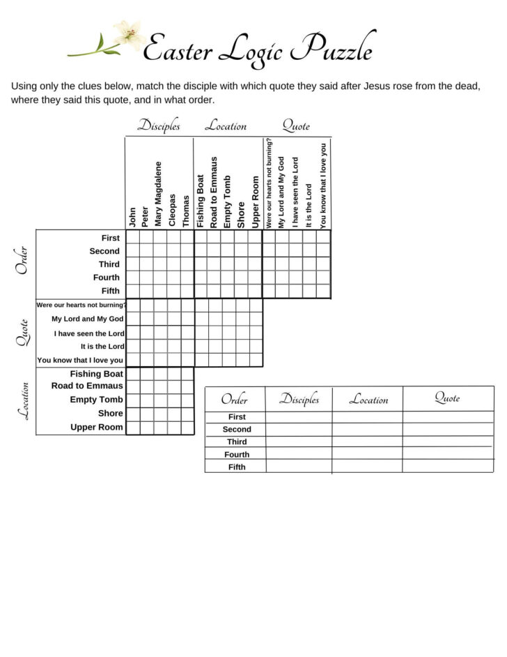 Printable Logic Puzzles For Adults