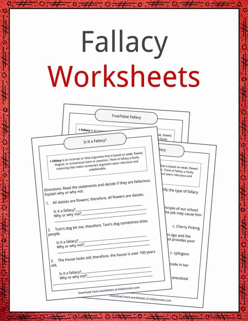 Fallacy Examples, Definition And Worksheets | Kidskonnect throughout Printable Logical Fallacies Worksheet