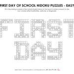 First Day Of School Hidoku Logic Puzzles (Free Pdf) For Printable Collection Of 12 Logic Problems Answers