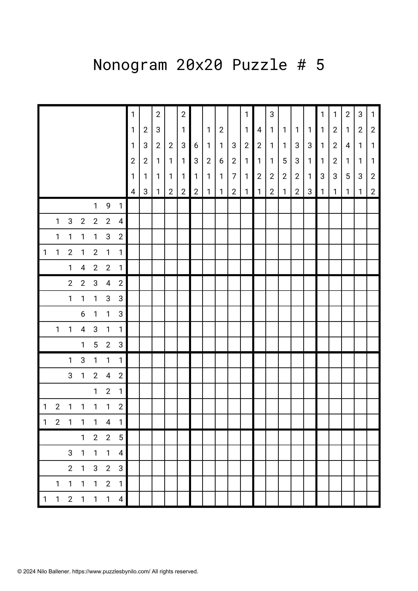 Free Downloadable Nonogram Puzzle Large # 5 — Puzzlesnilo with regard to Printable Adult Logic Puzzle Book Free For Adults Printable