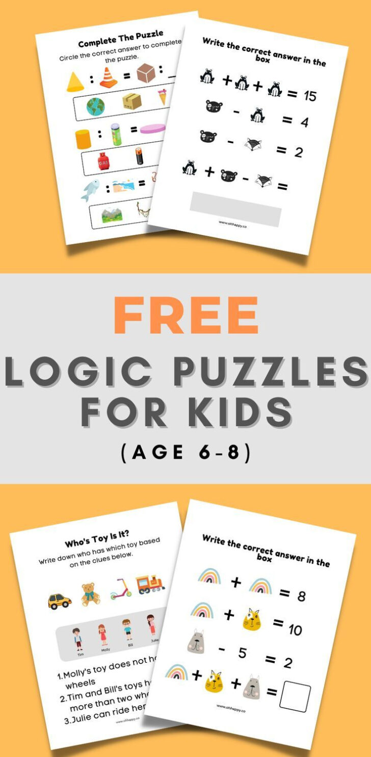 Logic Puzzles For 8 Year Olds Printable