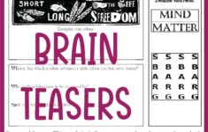 Free Printable Brain Teasers And Puzzles With Answers | Student within Printable Collection Of 12 Logic Problems Answers