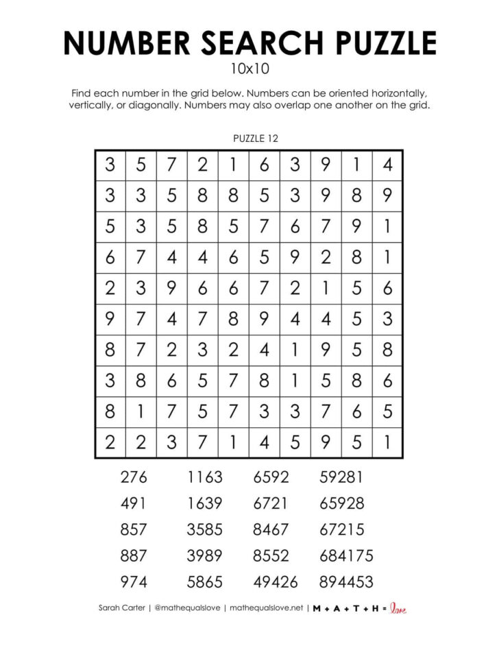 Printable Logic Game