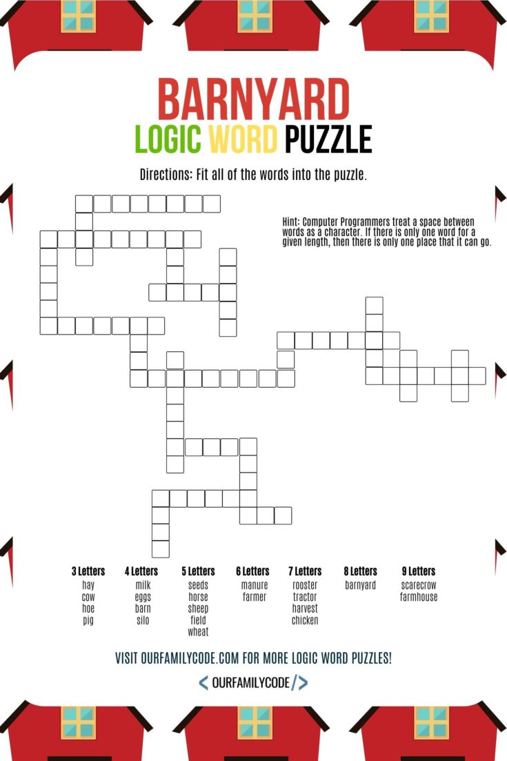 Grab Your Free Printable Logic Word Puzzles - Our Family Code with Logic Puzzles Printable Free