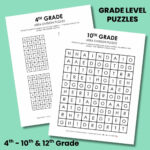 Grade Level Area Division Puzzles (4Th   10Th, 12Th Grades) | Math Inside Free Printable Logic Puzzles For 4Th Grade